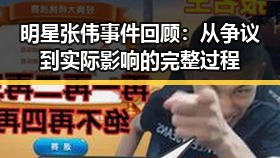 明星张伟事件回顾：从争议到实际影响的完整过程